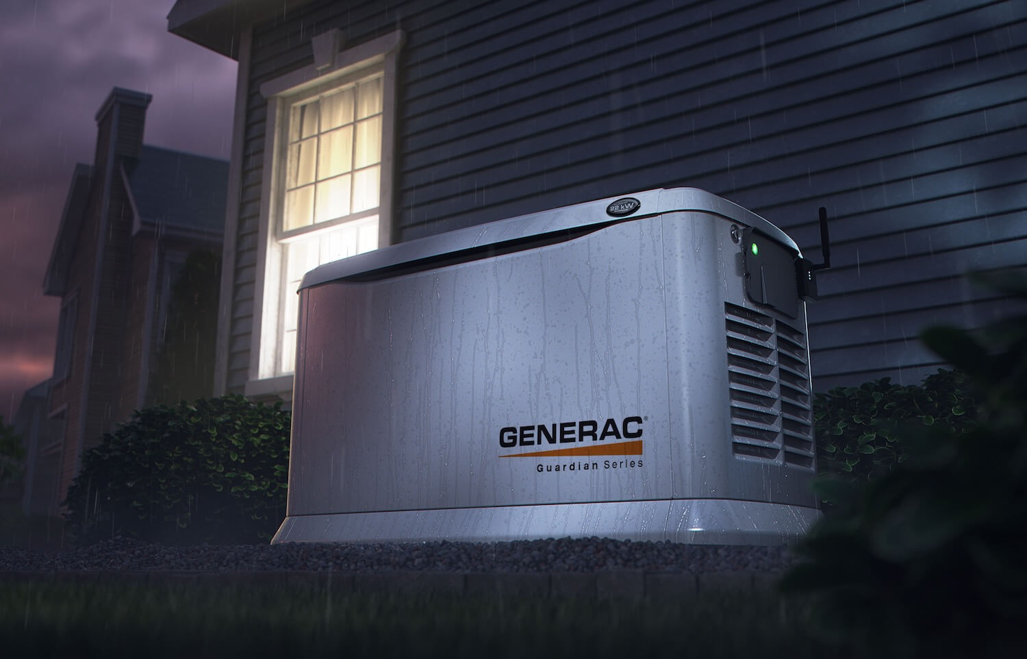 generac guardian series generator outside of a house