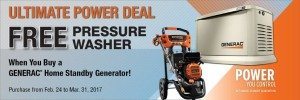 Free Generac Pressure Washer with Generator Purchase